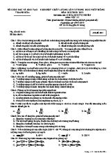 Đề khảo sát chất lượng môn Vật lý Lớp 12 - Mã đề 001 - Năm học 2018-2019 - Sở giáo dục và đào tạo Thanh Hóa